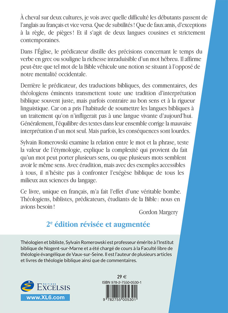 Sciences du langage et de l'étude de la Bible (Les)