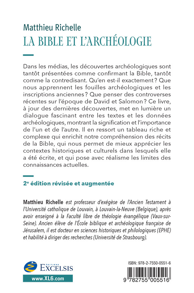 Bible et l’archéologie. 2e édition révisée et augmentée