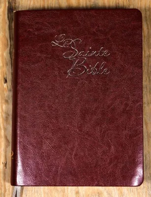Bible Segond 1910 à gros caractères, Modèle souple, marron - tranche or, onglets couverture PU