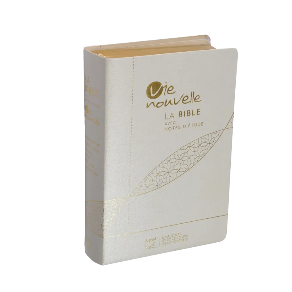 Bible d'étude Vie nouvelle, S21, Souple, blanche, tranche or, SG16452