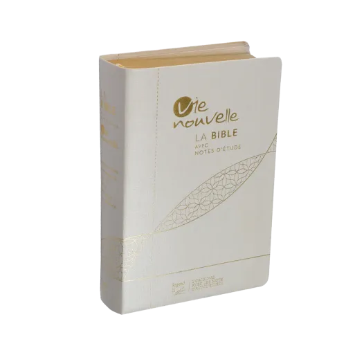 Bible d'étude Vie nouvelle, S21, Souple, blanche, tranche or, SG16452