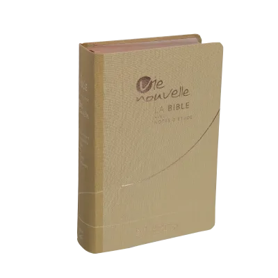 Bible d'étude Vie nouvelle, S21, souple, toile beige, tranches or rose