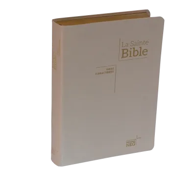 Bible NEG 11862, GC,couv souple blanche, tranche or