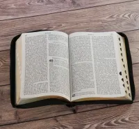 Bible NEG11890, GC, couv. fibrocuir, fermeture zip, tranche or, onglets