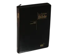 Bible NEG11890, GC, couv. fibrocuir, fermeture zip, tranche or, onglets