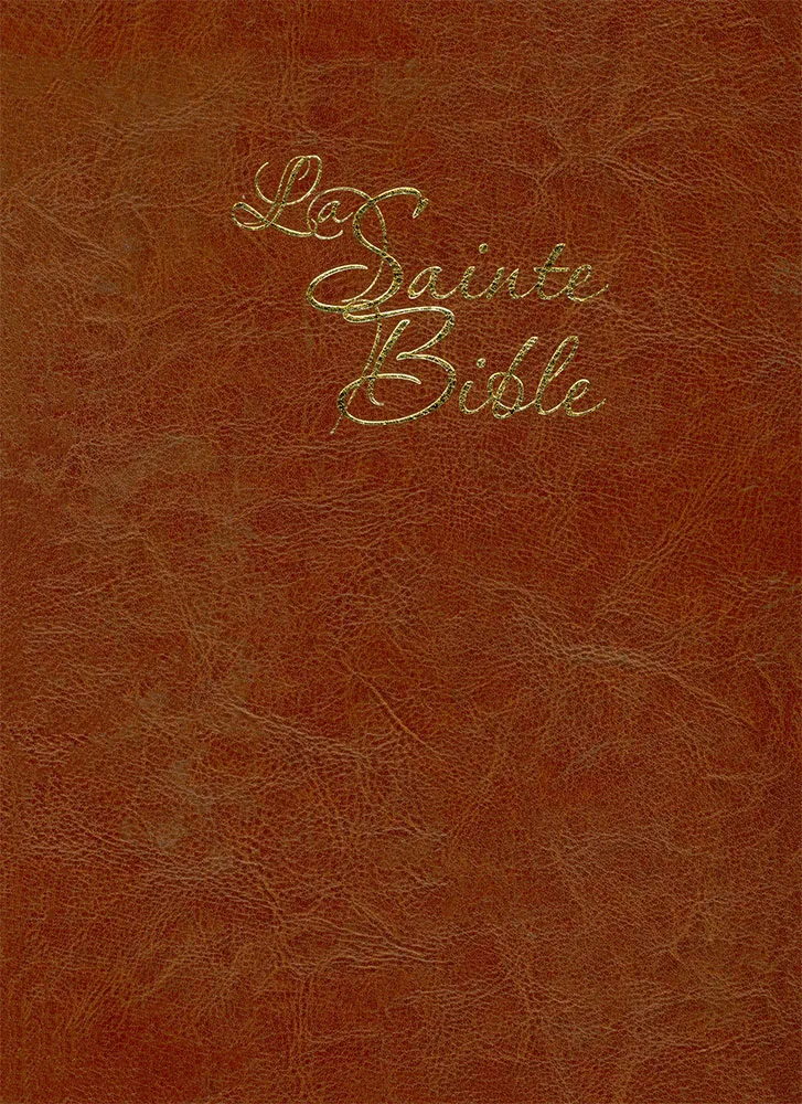 Bible Segond 1910 à gros caractères, Modèle souple, marron - tranche or, onglets couverture PU