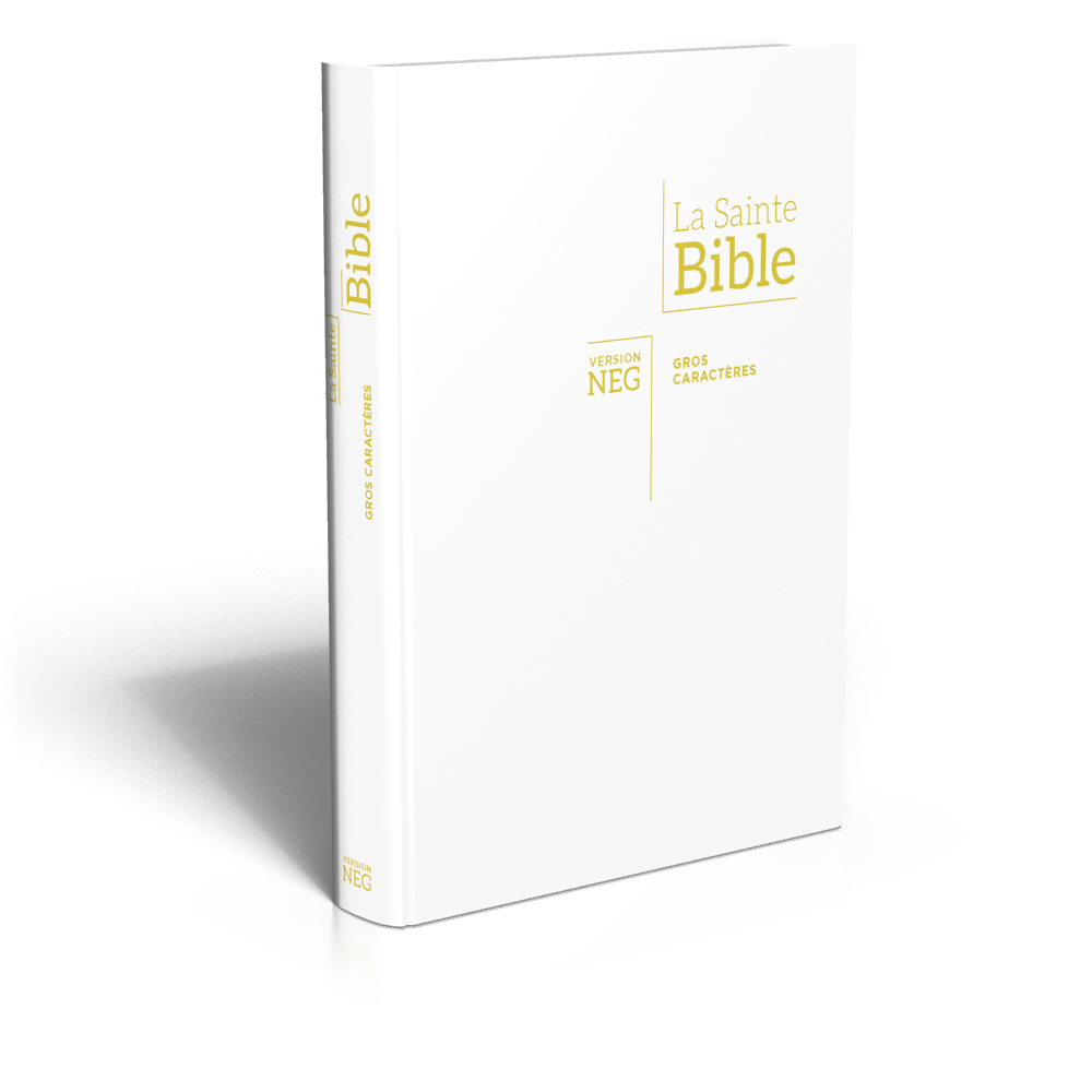 Bible NEG 11842, GC,couv souple blanche, tranche or