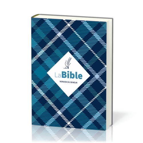 Bible, Semeur 2015, textile souple tissu carreaux, tranche blanche