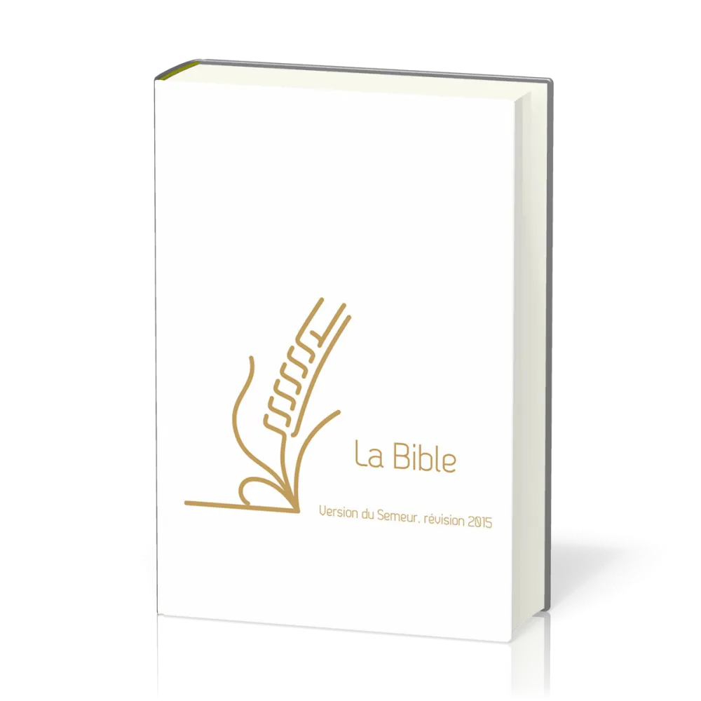 Bible du Semeur 2015, textile rigide blanche, tranche dorée