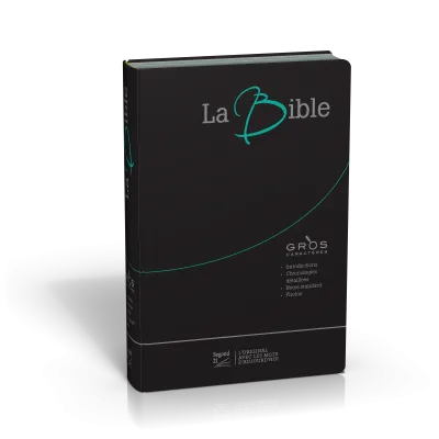 Bible S21 gros caractères, Couverture souple, fibrocuir noir SG12569