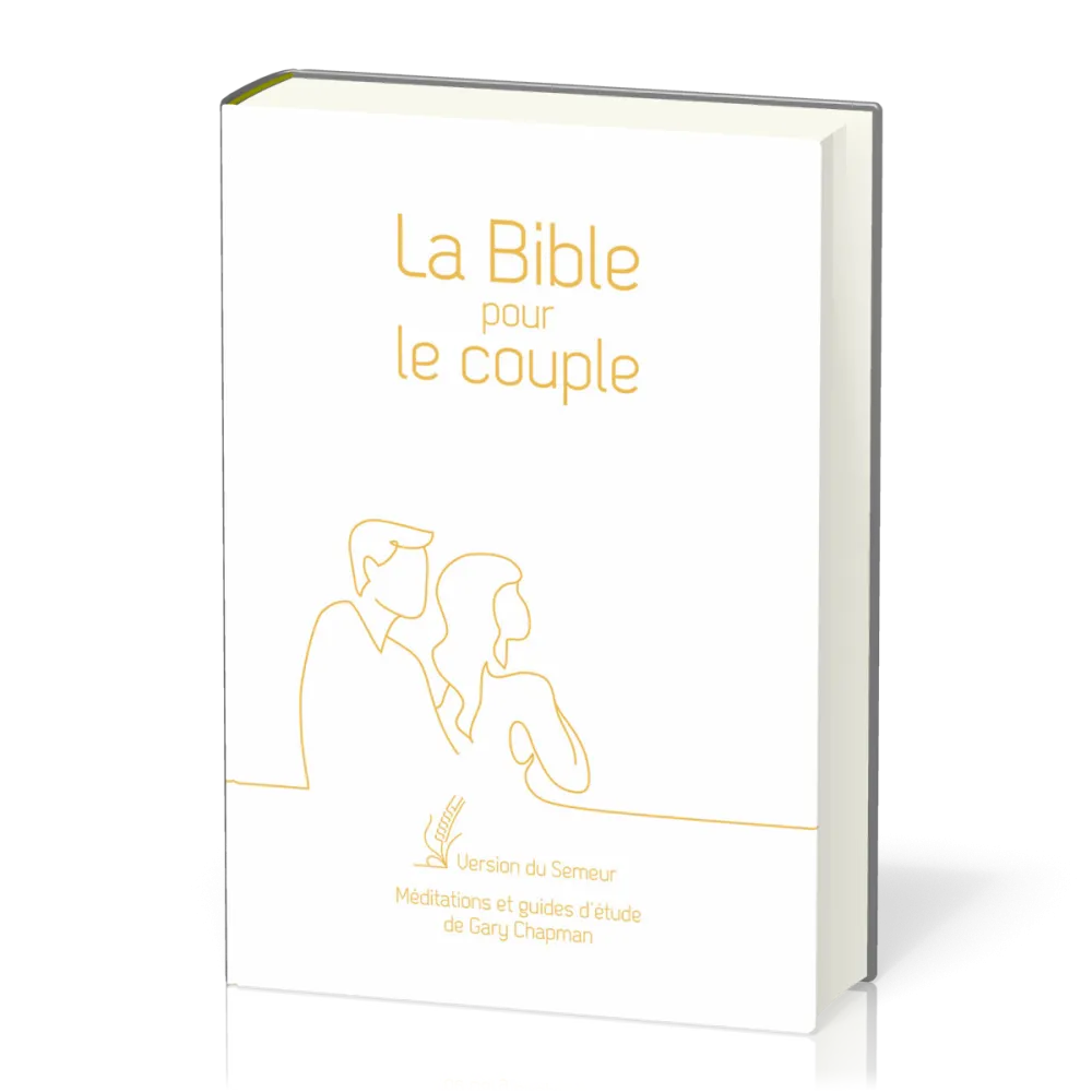 Bible pour le couple, couverture souple blanche, tranche dorée