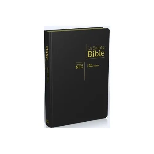 Bible NEG gros caractères
Modèle souple, Fibro, noir, tranche or, onglets, fermeture
